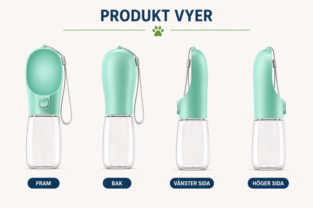 NordicPet Portabel Vattenflaska för Hund – Smart & Läckagesäker