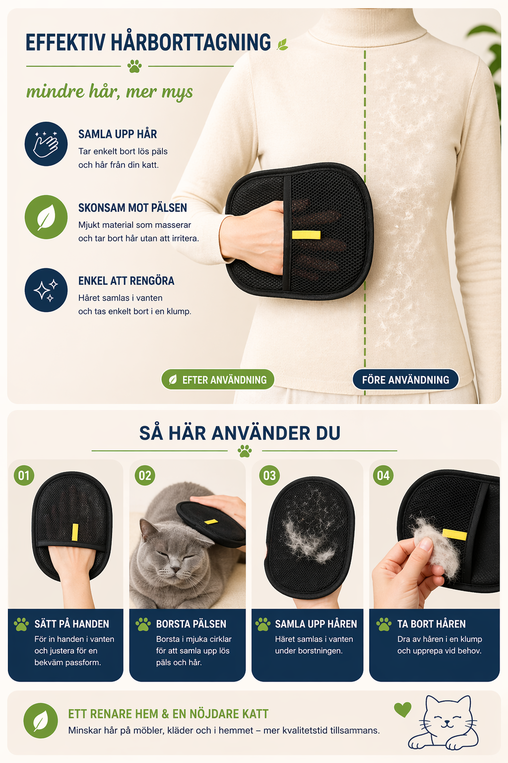 NordicPet Pälsvårdshandske